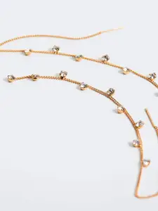 MANGO Crystal Thread Earrings