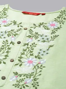 Marcia Floral Yoke Design Thread Work Pure Cotton A-Line Kurta