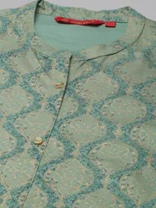 Marcia Ethnic Motifs Printed Band Collar Kurta