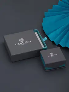 Carlton London Premium Rhodium-Plated CZ-Studded Pendant With Chain