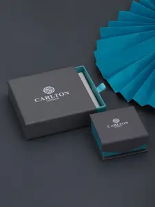 Carlton London Premium Rhodium-Plated CZ-Studded & Heart-Charm Pendant With Chain