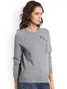 Vero Moda Women Grey Solid Pullover