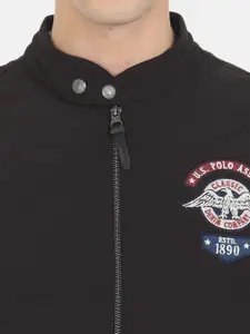 U.S. Polo Assn. Denim Co. Men Mock Collar Long Sleeves Bomber Jacket