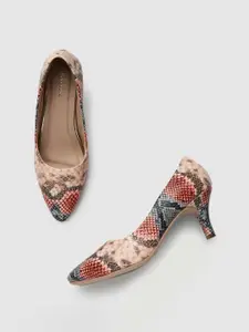 Marc Loire Printed Pointed Toe Slim Pumps