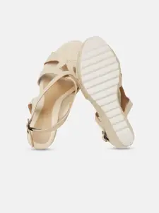 Marc Loire Open Toe Wedge with Buckles