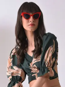 HAUTE SAUCE by  Campus Sutra Women Cateye Sunglasses with UV Protected Lens SUM23_HSSG1108