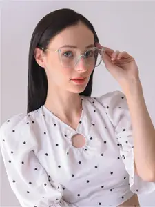 HAUTE SAUCE by  Campus Sutra Women Clear Lens & White Cateye Sunglasses SUM23_HSSG1072