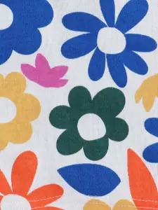 taffykids Girls Floral Printed Cotton Crop Top with Skirt Set