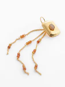 MANGO Tasselled Square Drop Earrings