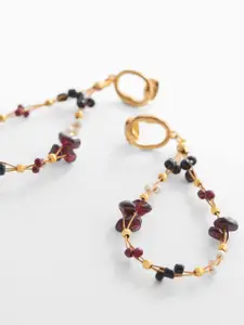 MANGO Teardrop Shaped Beaded Drop Earrings