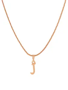 Estele Rose Gold-Plated Initial J Pendant With Chain
