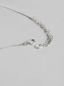 Estele Rhodium-Plated Initial A Pendant With Chain