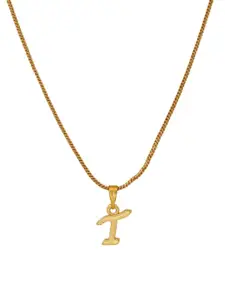 Estele Gold-Plated Initial T Pendant With Chain