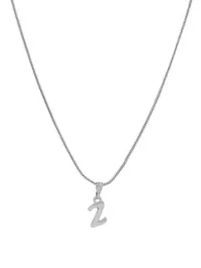 Estele Rhodium-Plated Initial Z Pendant With Chain