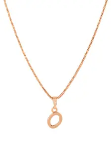 Estele Rose Gold-Plated Initial O Pendant With Chain