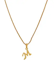 Estele Gold-Plated Initial M Pendant With Chain