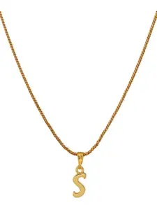 Estele Gold-Plated Initial S Pendant With Chain