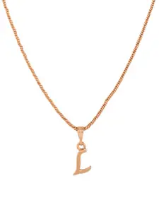 Estele Rose Gold-Plated Initial L Pendant With Chain