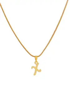Estele Gold-Plated Initial X Pendant With Chain
