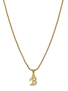 Estele Gold-Plated Initial B Pendant With Chain