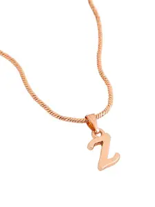 Estele Rose Gold-Plated Initial Z Pendant With Chain
