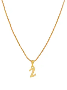 Estele Gold-Plated Initial Z Pendant With Chain
