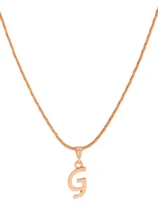 Estele Rose Gold-Plated Initial G Pendant With Chain