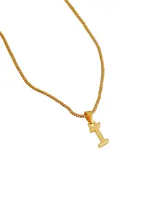 Estele Gold-Plated Initial I Pendant With Chain