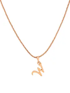 Estele Rose Gold-Plated W-Shaped Pendant With Chain