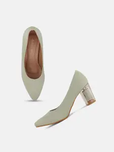 DressBerry Women Pointed Toe Block Pumps