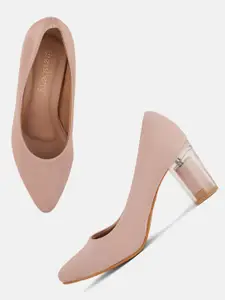 DressBerry Pointed Toe Block Heel Pumps