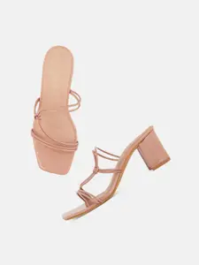 DressBerry Open Toe Block Heels