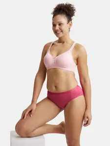 Jockey Wirefree Non Padded Cotton Full Coverage Plus Size Bra with Side Panel Support-ES24