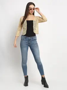 Rute Women Cotton Self Design Crop Shrug