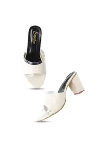 SAPATOS Open Toe Block Heels