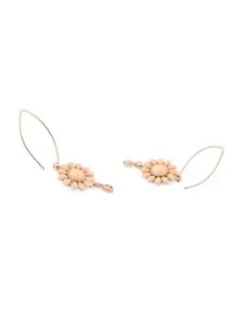 AMI Gold-Plated Floral Studded Drop Earrings