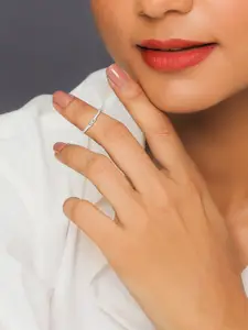 GIVA 92.5 Sterling Silver Rhodium-Plated Adjustable Finger Ring