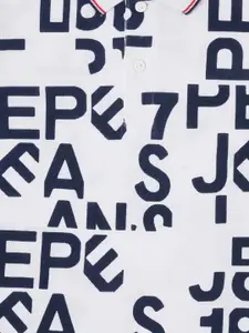 Pepe Jeans Boys Typography Printed Polo Collar Cotton T-shirt