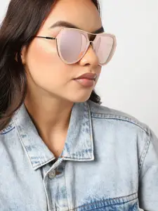 HAUTE SAUCE by  Campus Sutra HAUTE SAUCE by Campus Sutra Women Oversized Sunglasses With Polarised Lens