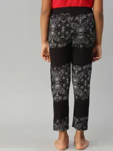 Kryptic Girls Printed Pure Cotton Mid-Rise Slip-On Lounge Pants