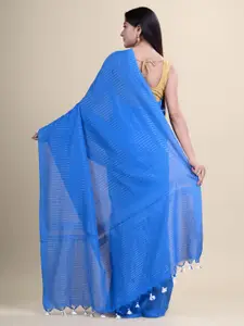 Laa Calcutta Striped Zari Pure Cotton Saree