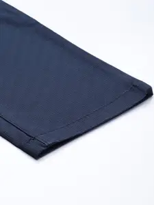 Raymond Men Slim Fit Self-Checked Chino Trousers