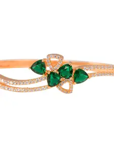 Saraf RS Jewellery Women American Diamond Gold-Plated Bangle-Style Handcrafted Bracelet