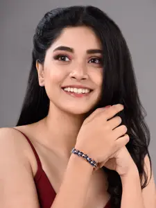 Saraf RS Jewellery Women Brass American Diamond Rose Gold-Plated Link Bracelet