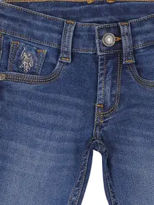 U.S. Polo Assn. Kids Boys Blue Slim Fit Light Fade Cotton Jeans