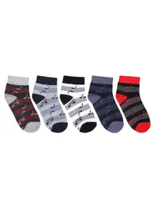 MARC Boys Pack Of 5 Striped Ankle-Length Socks