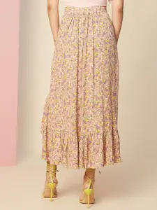 20Dresses Floral Printed Asymmetric Slip-On Midi A-Line Skirt