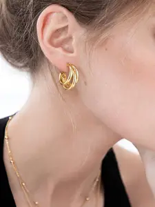 VAGHBHATT Gold-Plated Circular Half Hoop Earrings
