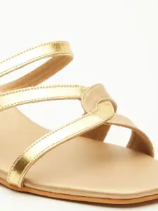 Vishudh Square Toe Open Back Kitten Heels