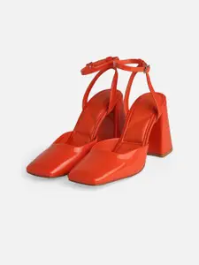 ALDO Square Toe Block Heels With Ankle Loop